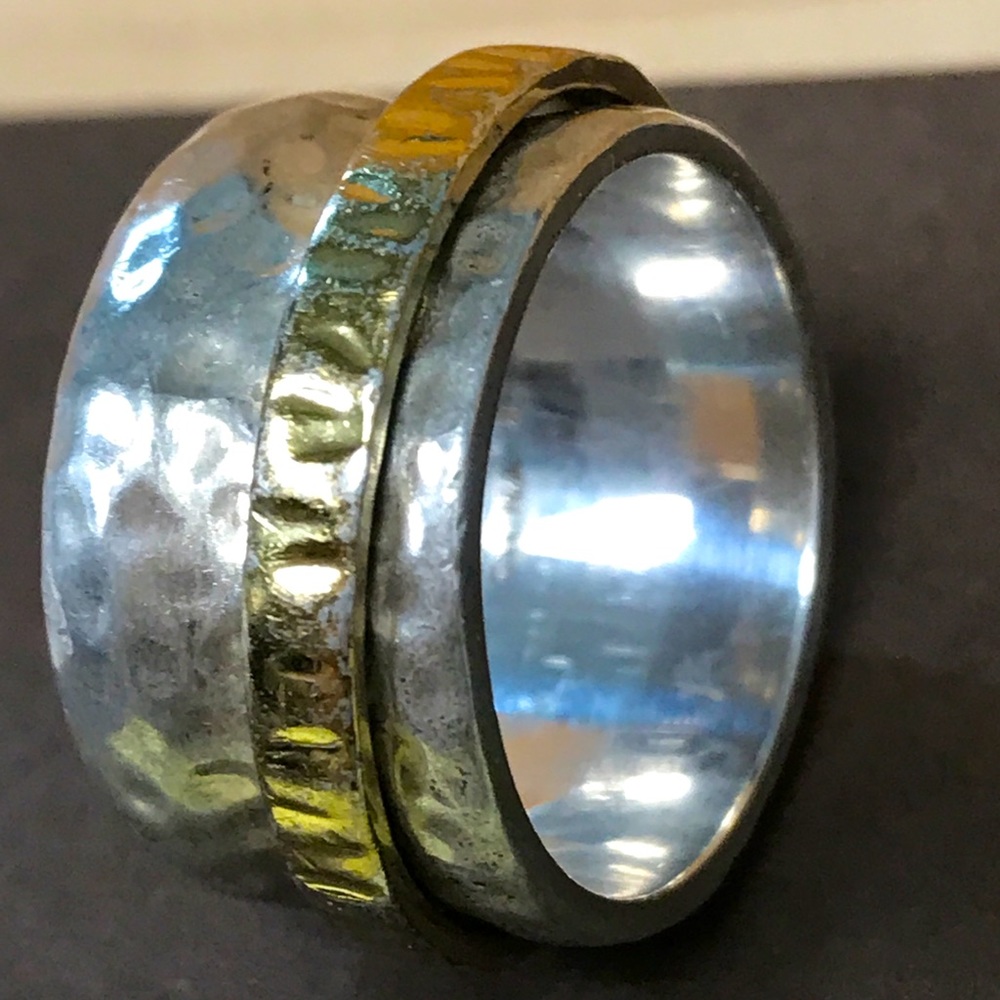 Silpada Sterling Silver & 14k Spinner Ring